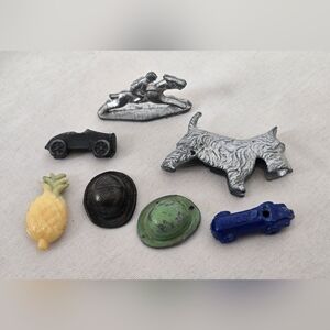 Lot of 7 Vintage Cracker Jack Toys Metal & Plastic Mini